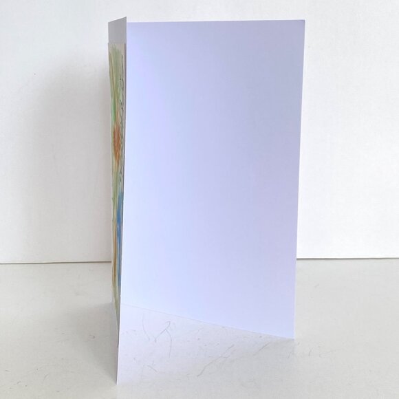 Happy Holidays Christmas Blank Greeting Card Original Handmade Bokeh Watercolor - Picture 2 of 4